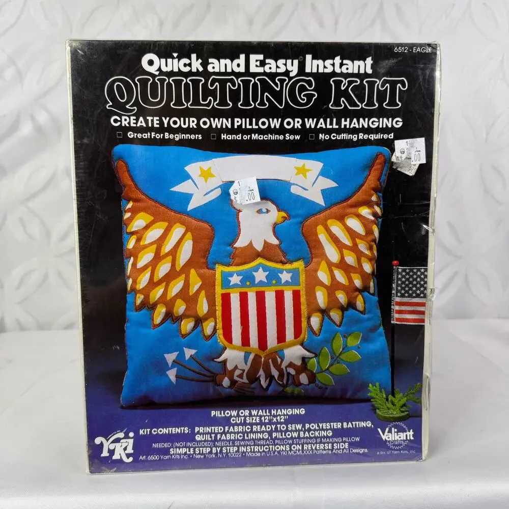 Quick & Easy Instant Quilting‎ Kit USA Eagle Pillow Wall Hanging Valiant 6512